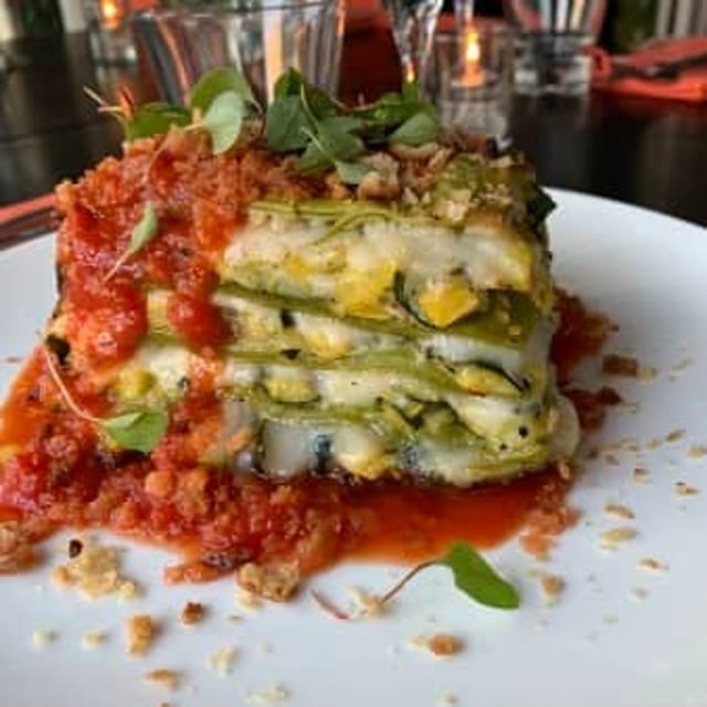 Vegan Lasagna with Pomodoro Sauce.