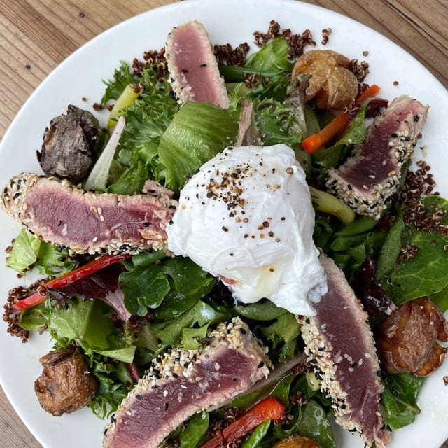 Niçoise with Seared Sesame Seed Ahi Tuna.